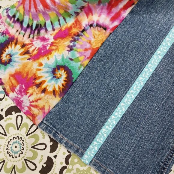 1004 Size 9j Bongo Stretch Upcycled Jeans Bell-Bottoms - Picture 2 of 4